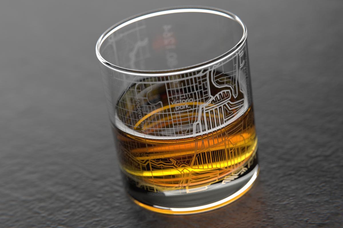 Fort Lauderdale FL Map Rocks Glass