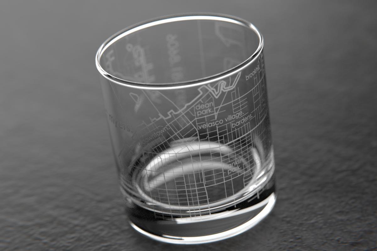 Fort Myers FL Map Rocks Glass