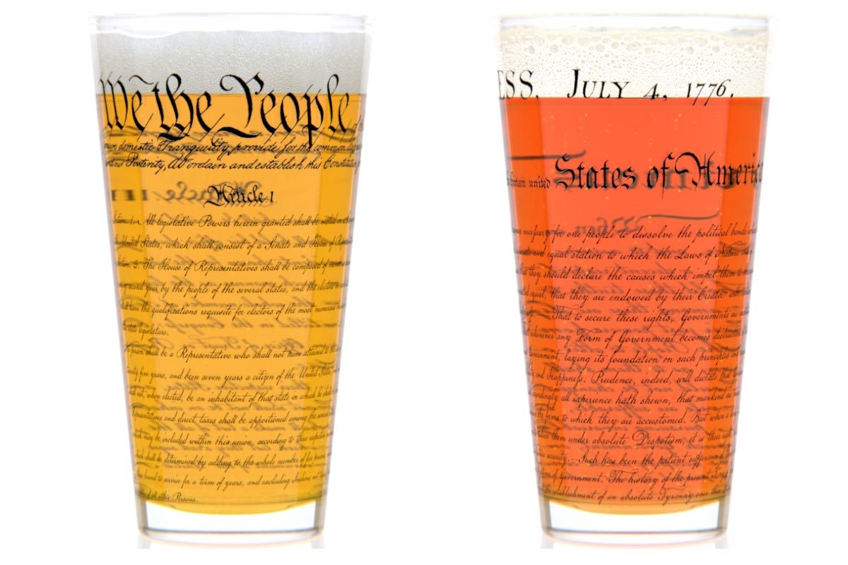 Constitution and Declaration Pint Glass Set - U.S. Constitution and Declaration of Independence