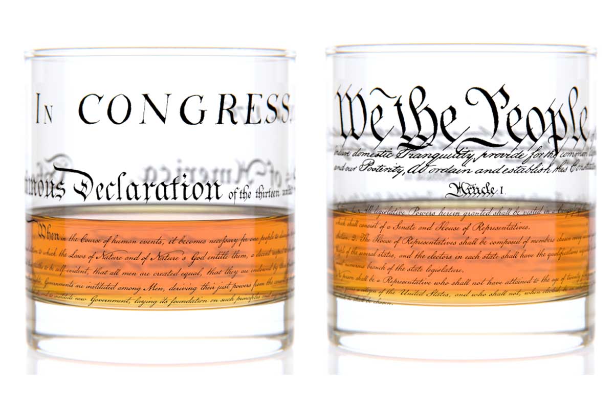 Constitution + Declaration Rocks Glass Pair - U.S. Constitution and Declaration of Independence