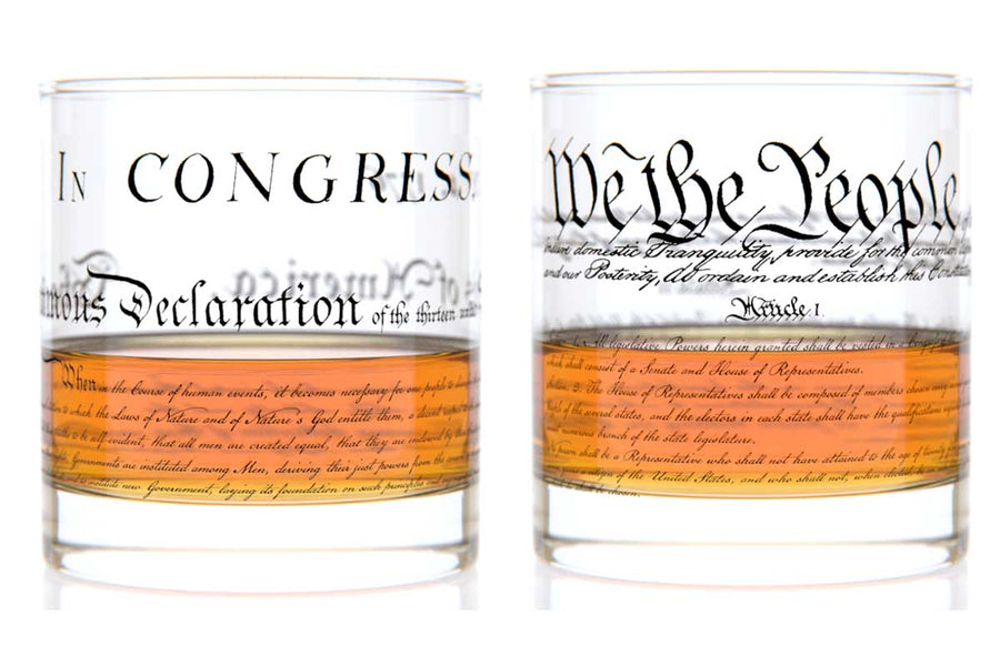 Constitution + Declaration Rocks Glass Pair - U.S. Constitution and Declaration of Independence