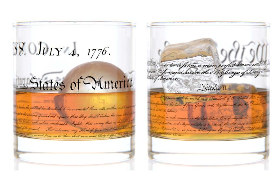 Constitution + Declaration Rocks Glass Pair - U.S. Constitution and Declaration of Independence