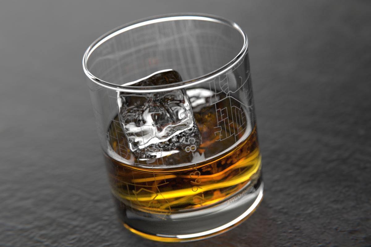 Grand Rapids MI Map Rocks Glass