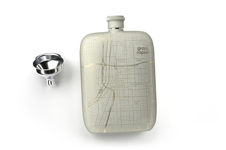 Home Town Map Pocket Flask