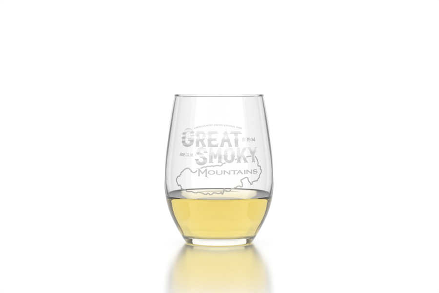 Great Smoky Mountains Stemless Wine Glass