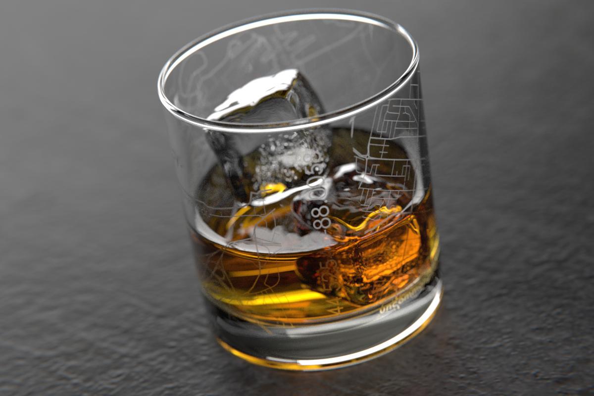 Green Bay WI Map Rocks Glass