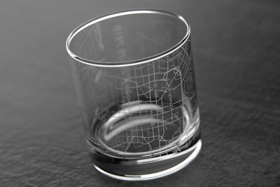 Greensboro NC Map Rocks Glass