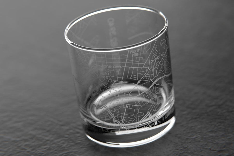 Greenville SC Map Rocks Glass