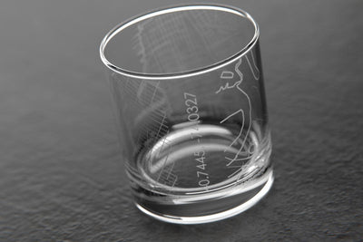 Hoboken NJ Map Rocks Glass