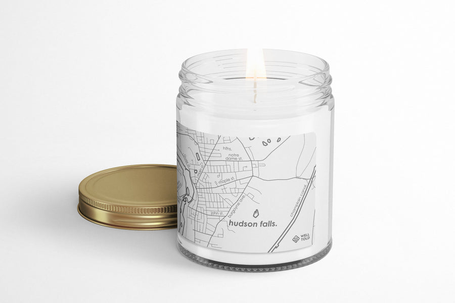 Hometown Map Candle - Clear