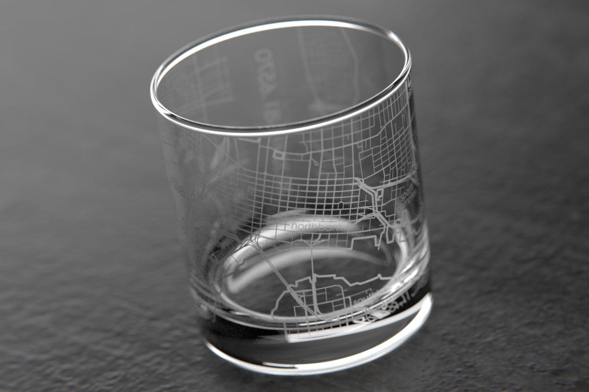 Jacksonville FL Map Rocks Glass