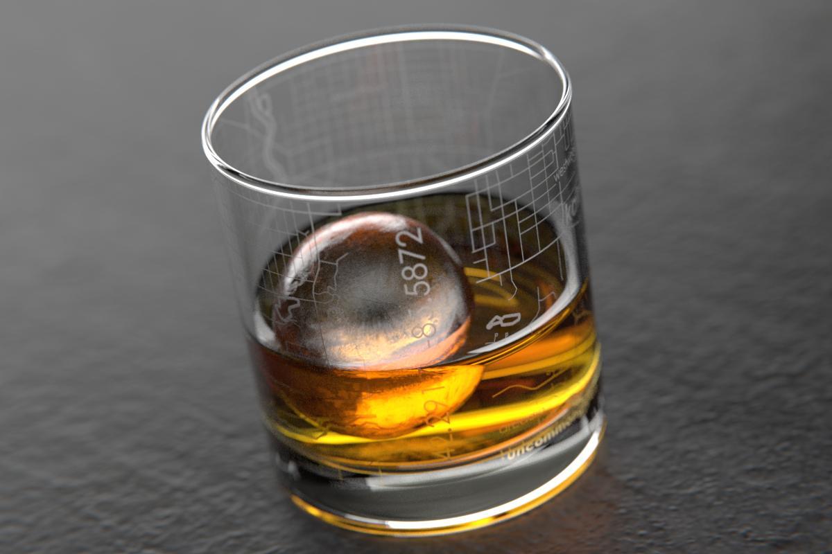 Kalamazoo MI Map Rocks Glass