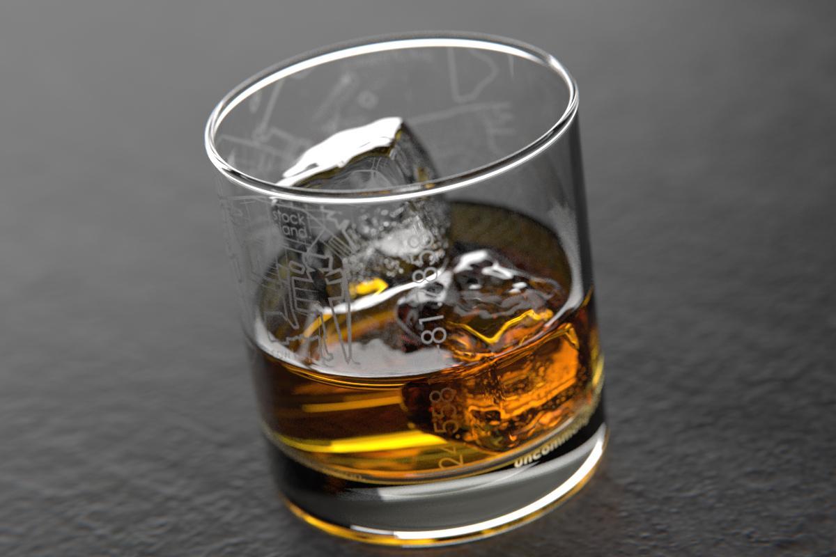 Key West FL Map Rocks Glass