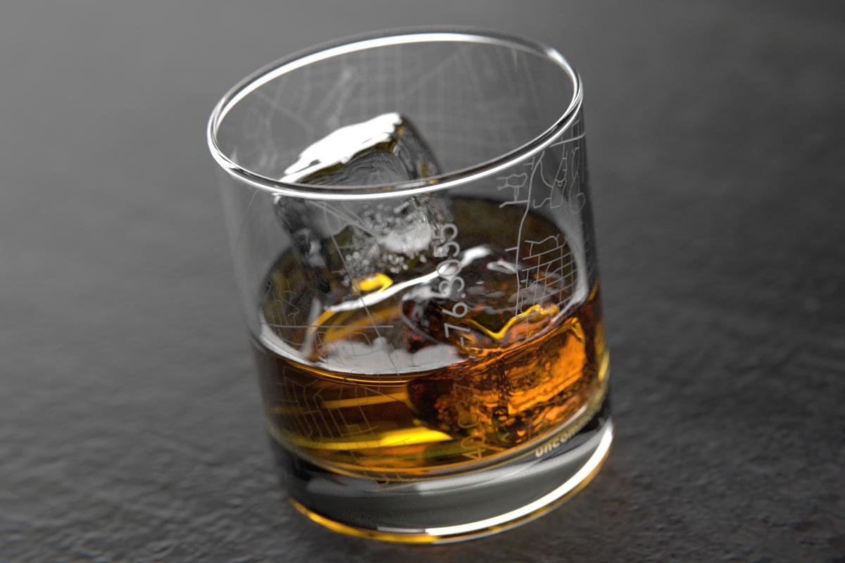 Lancaster PA Map Rocks Glass