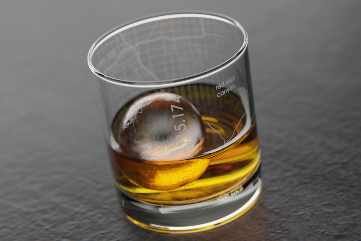 Las Vegas Map Rocks Glass