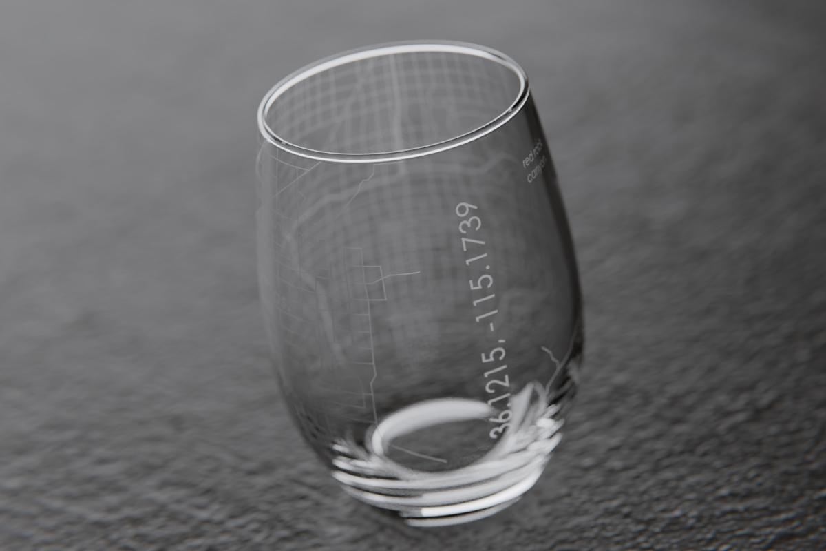 Las Vegas NV Map Stemless Wine Glass