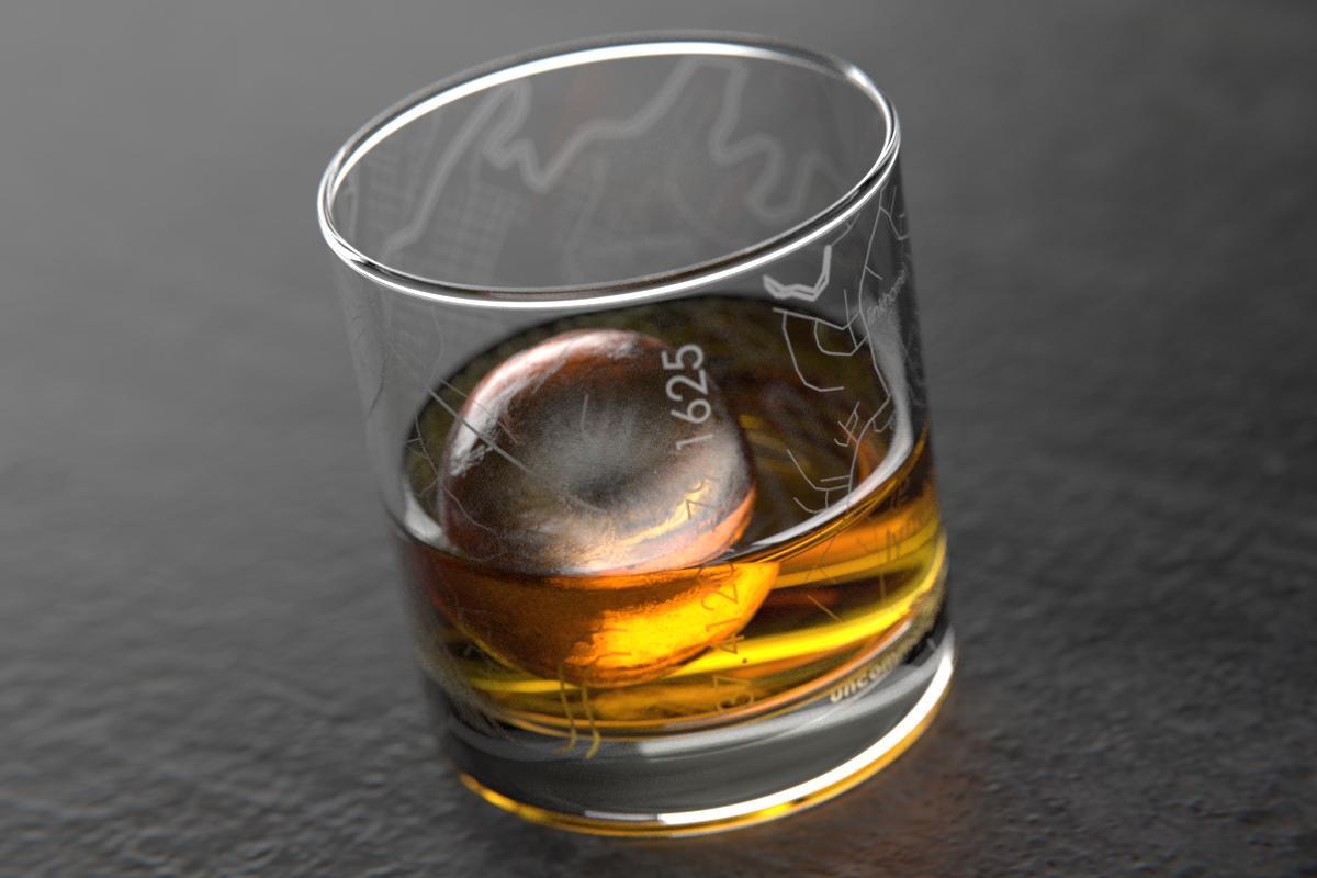 Lynchburg VA Map Rocks Glass