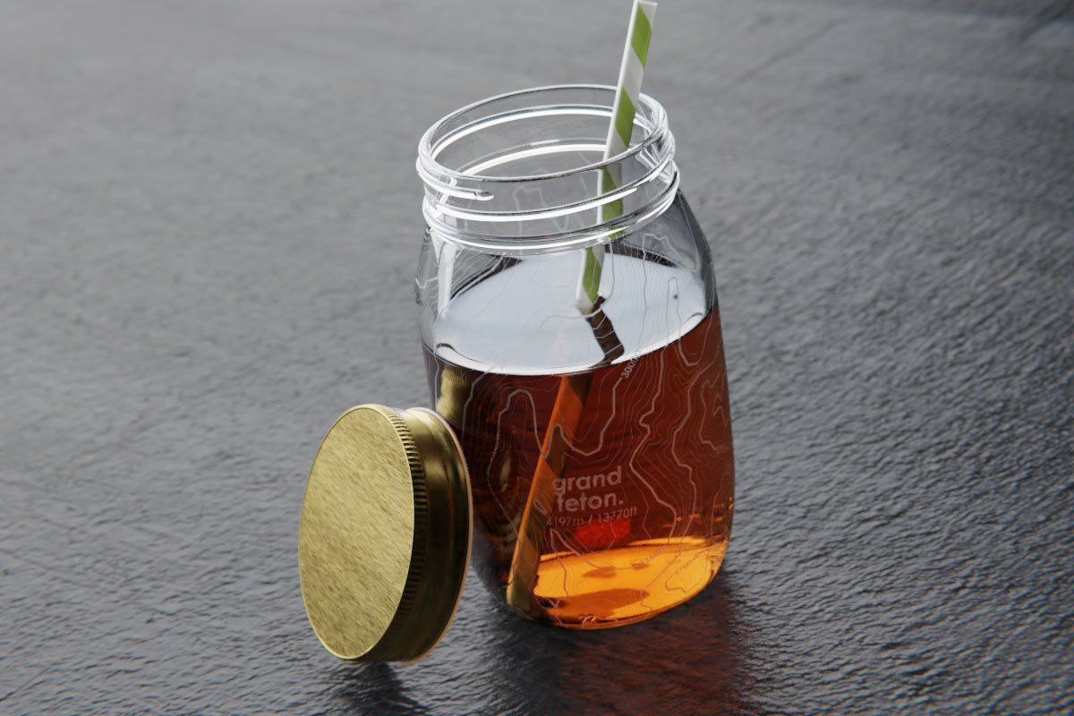 Topography Map Mason Jar