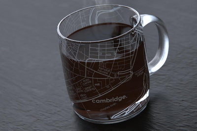 College Town Map Etched Coffee Mug