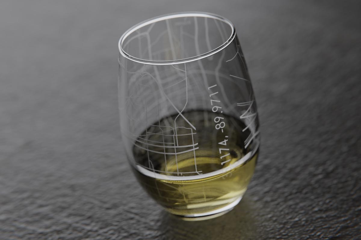 Memphis TN Map Stemless Wine Glass
