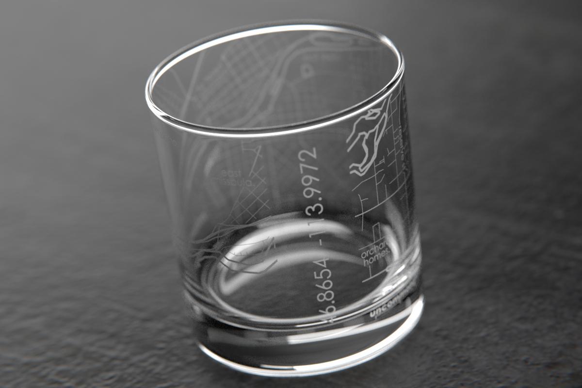 Missoula MT Map Rocks Glass