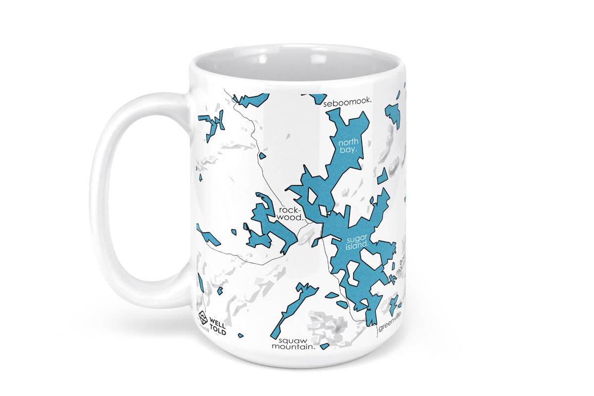 Moosehead Lake Map Mug - 15oz