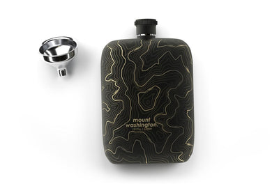 Topography Map Pocket Flask