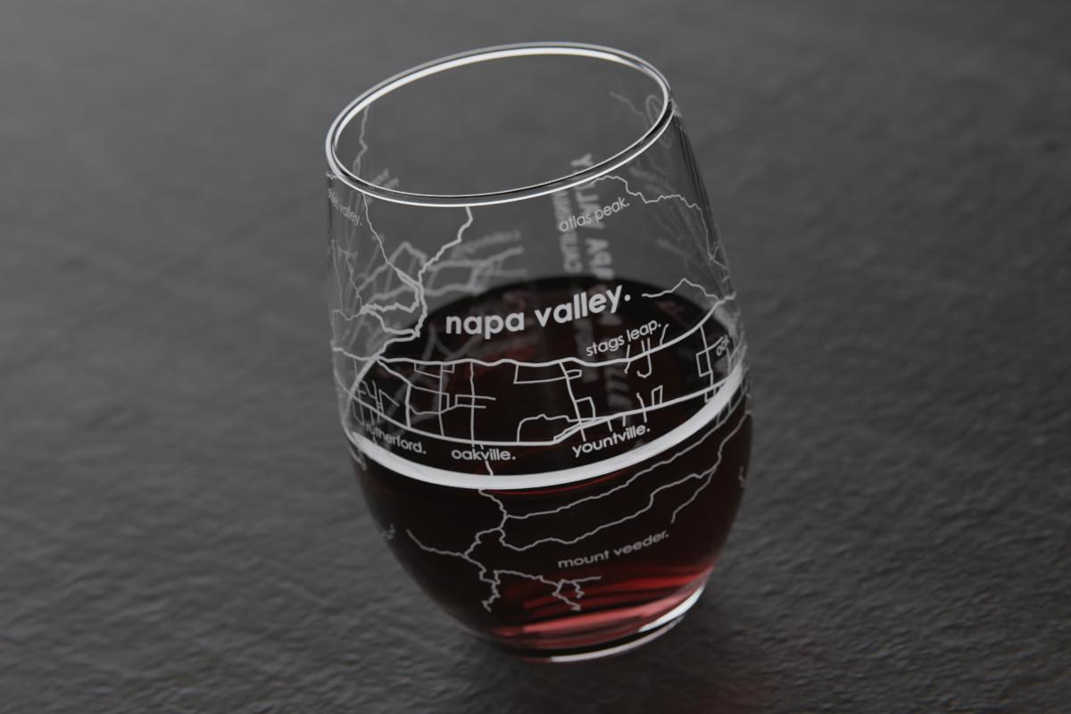 Santa Barbara Map Wine Glass  Large Stemless Wine Glass - Well Told