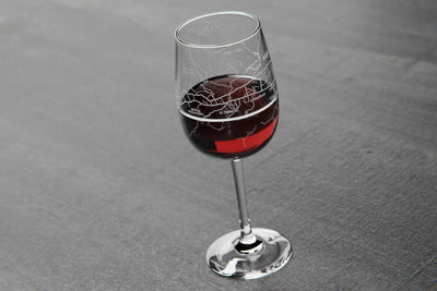 Napa Valley Region Map Stemmed Wine Glass