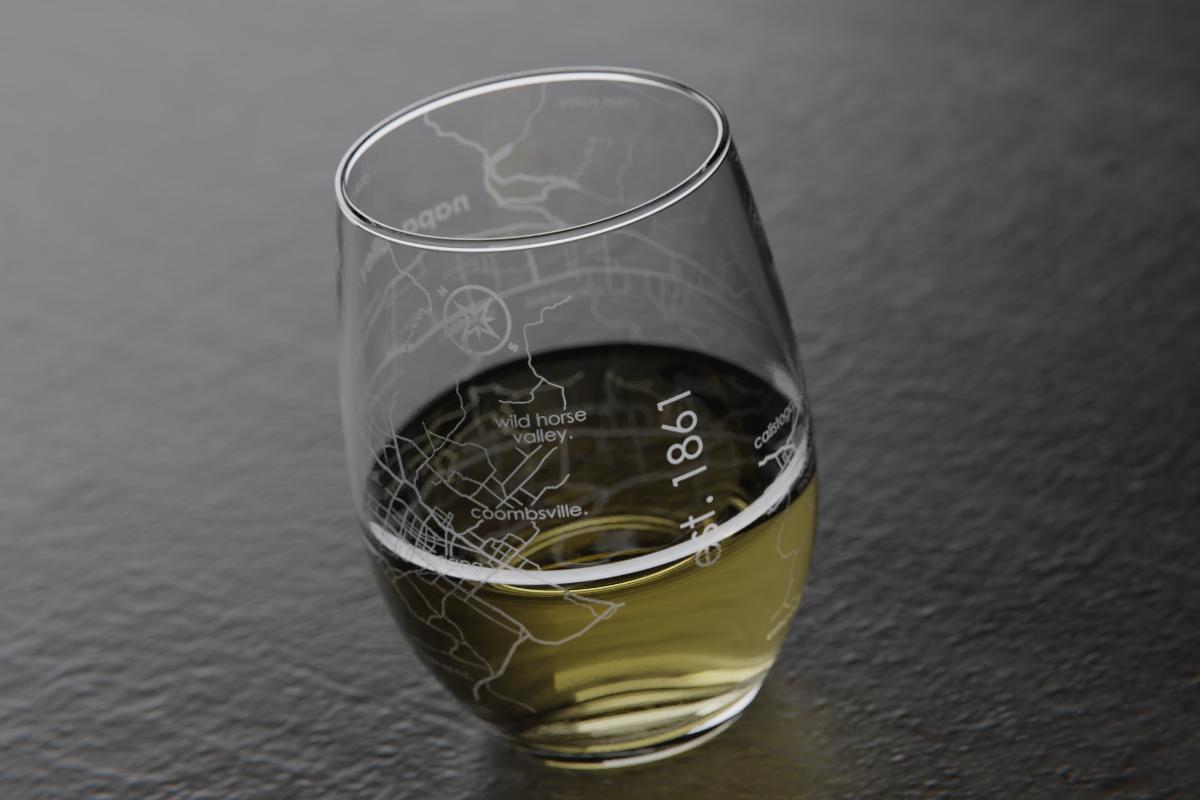 Napa Valley Region Map Stemless Wine Glass