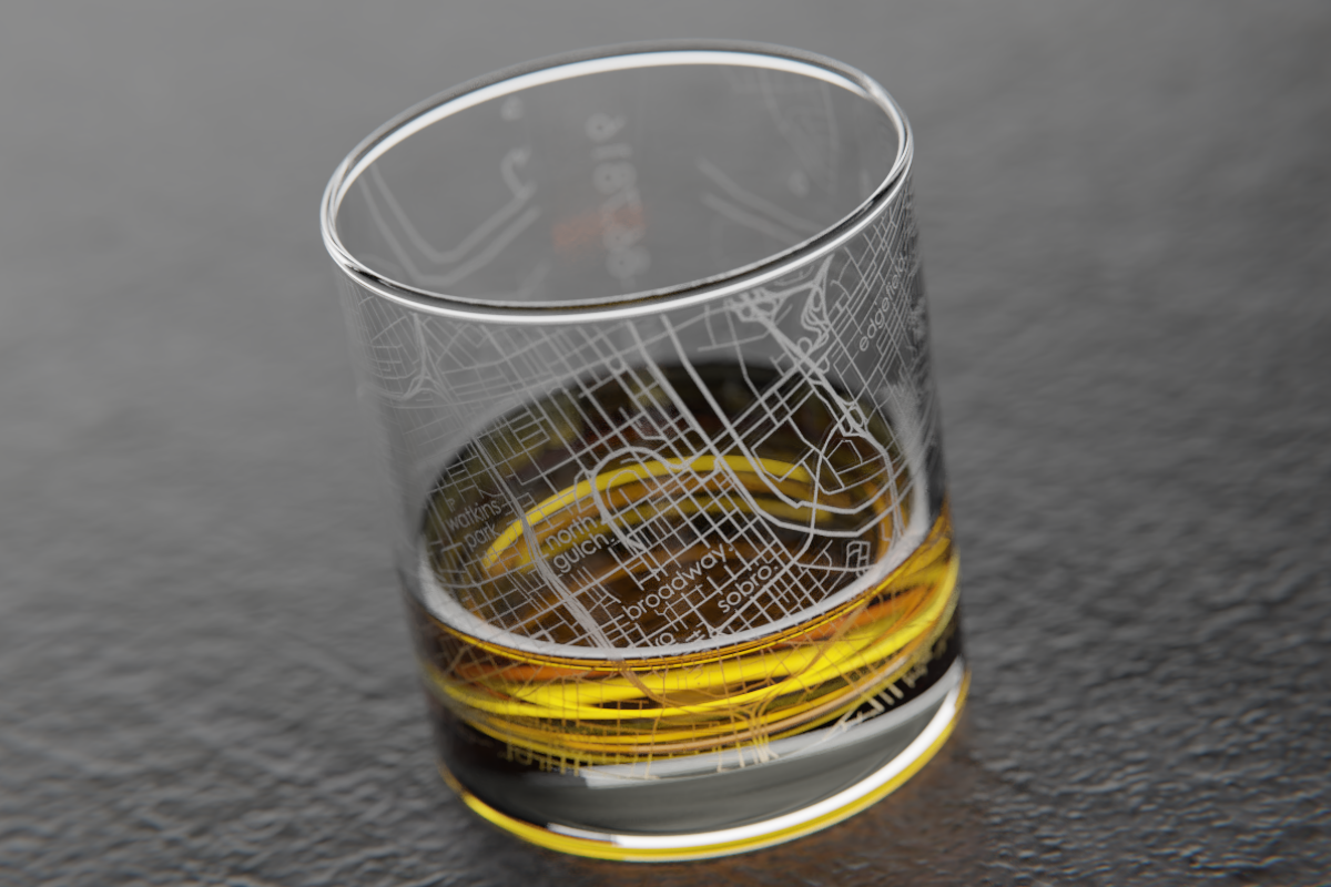 Nashville Map Rocks Glass