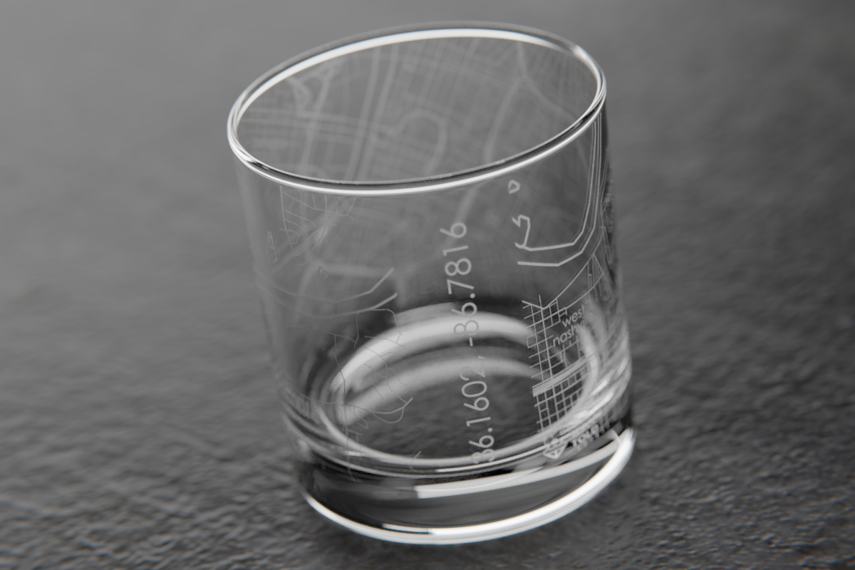 Nashville Map Rocks Glass