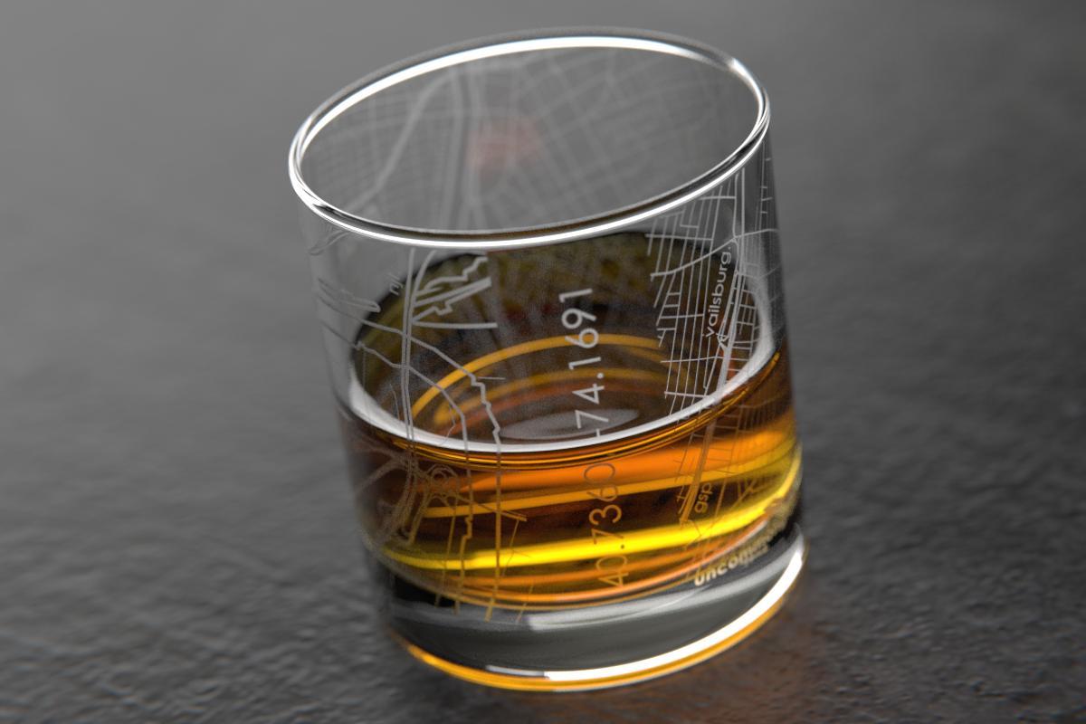 Newark NJ Map Rocks Glass