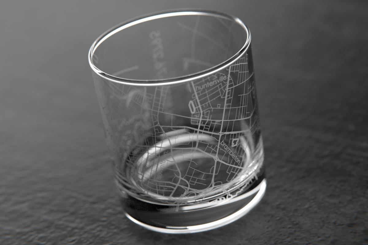 Norfolk VA Map Rocks Glass
