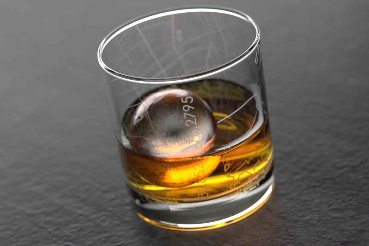 Norfolk VA Map Rocks Glass