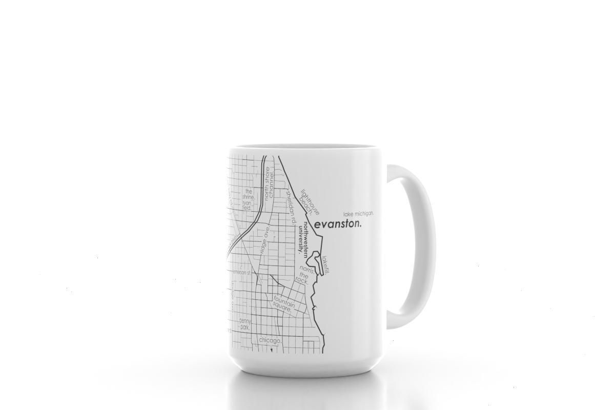 Custom College Town Map 15 oz Mug