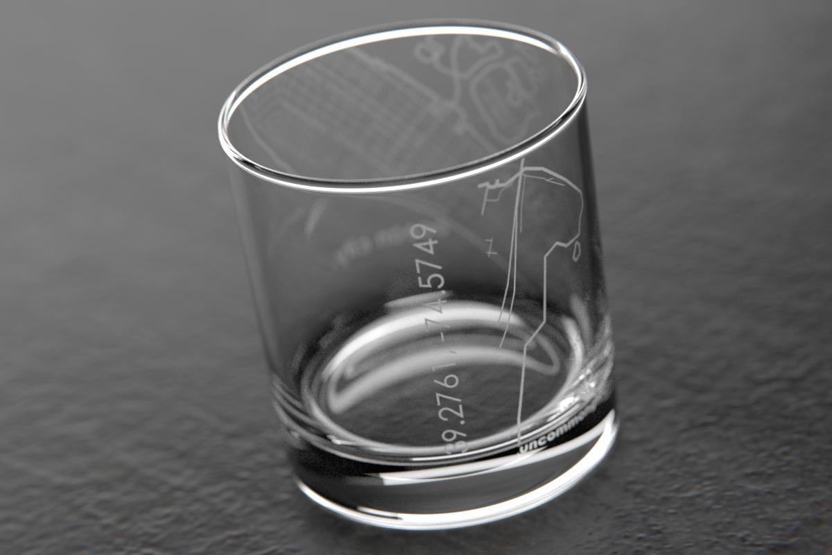 Ocean City NJ Map Rocks Glass