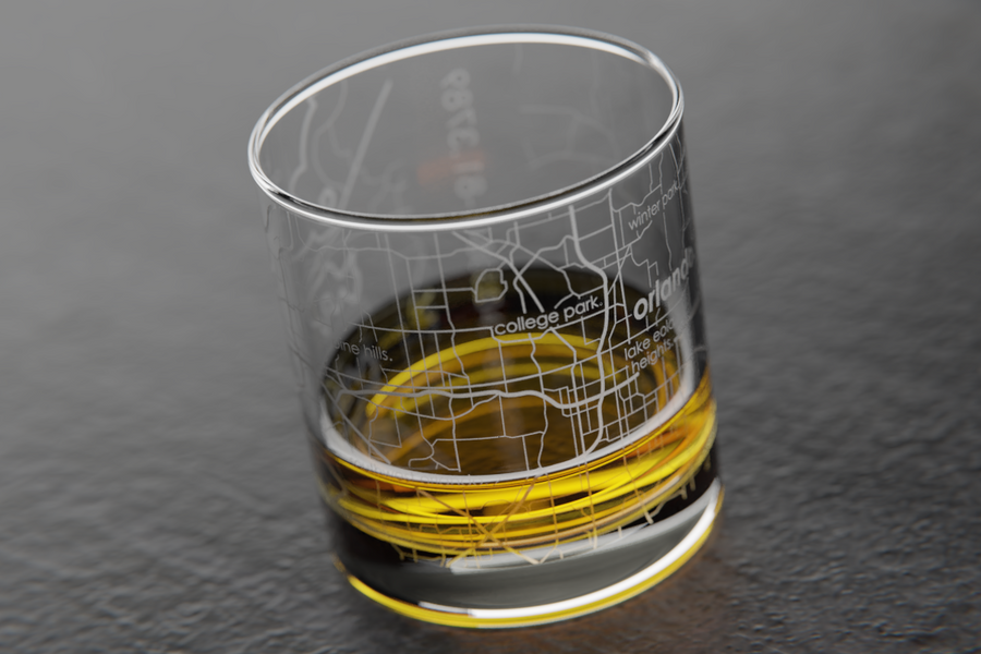 Orlando Map Rocks Glass