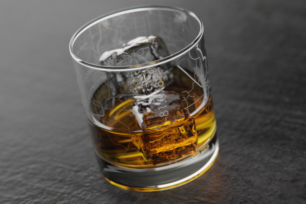 Orlando Map Rocks Glass