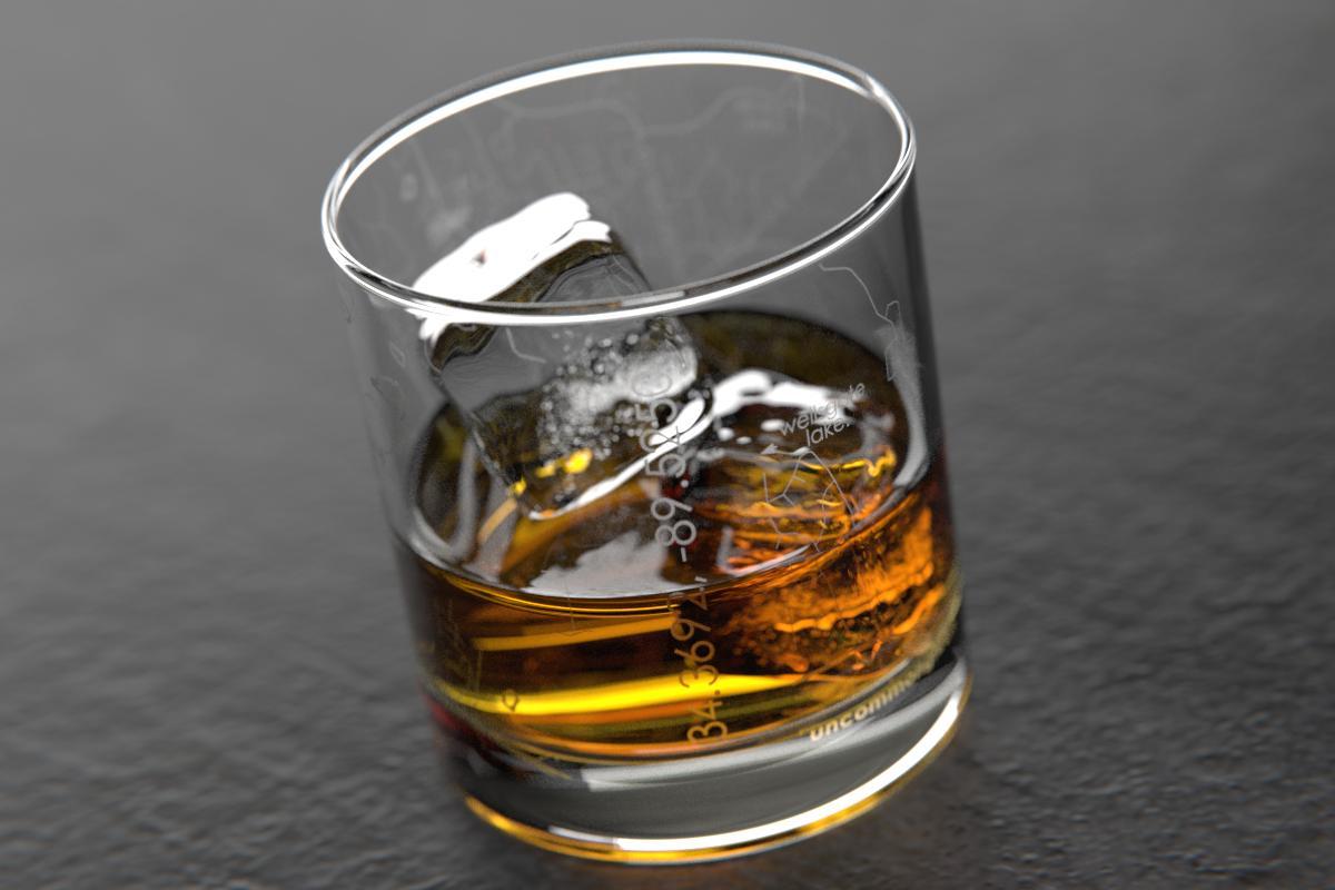 Oxford MS Map Rocks Glass