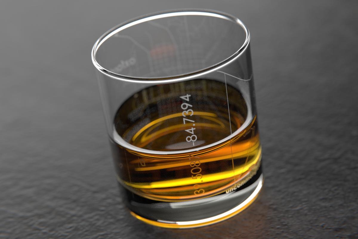 Oxford OH Map Rocks Glass