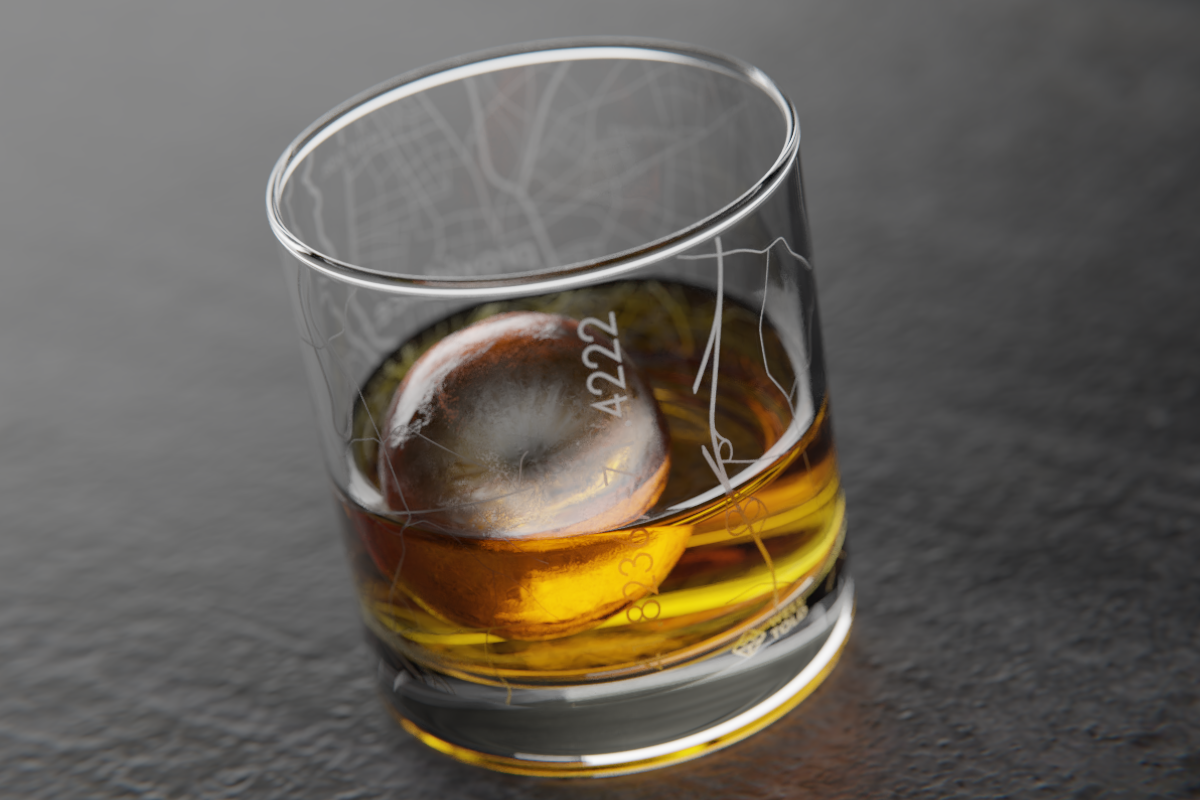 Providence Map Rocks Glass