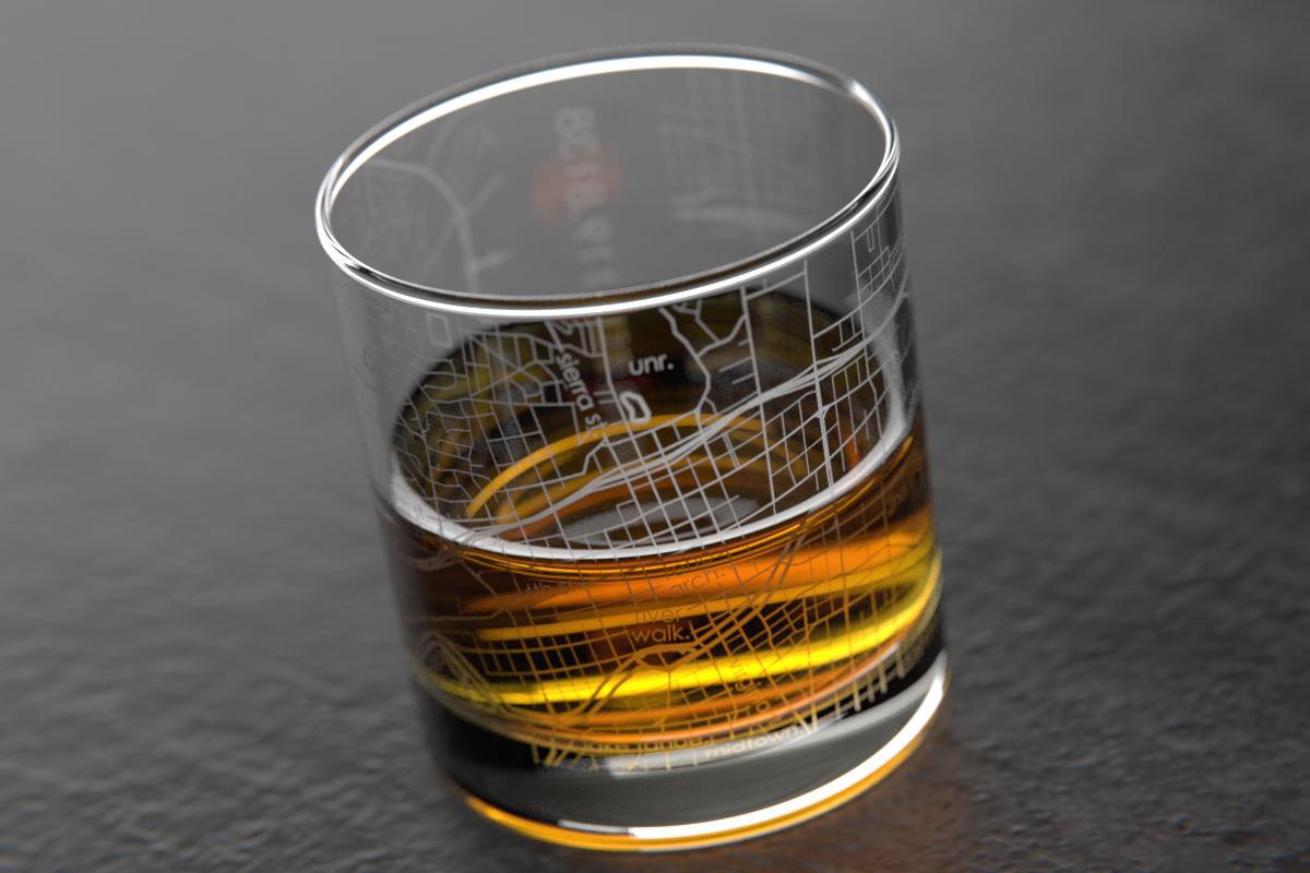 Reno NV Map Rocks Glass