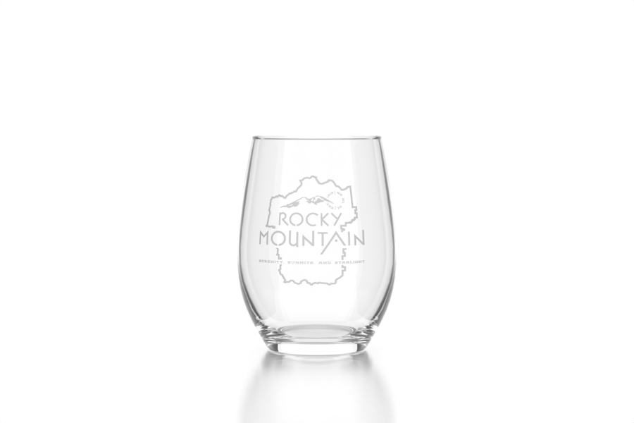 Rocky Mountain Stemless Wine Glass