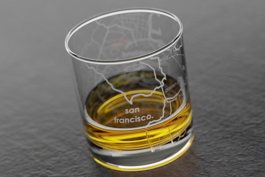 San Francisco Map Rocks Glass
