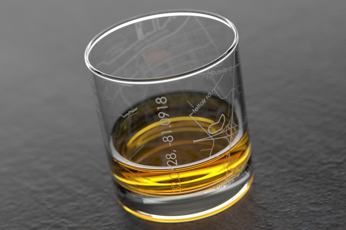 Savannah GA Map Rocks Glass