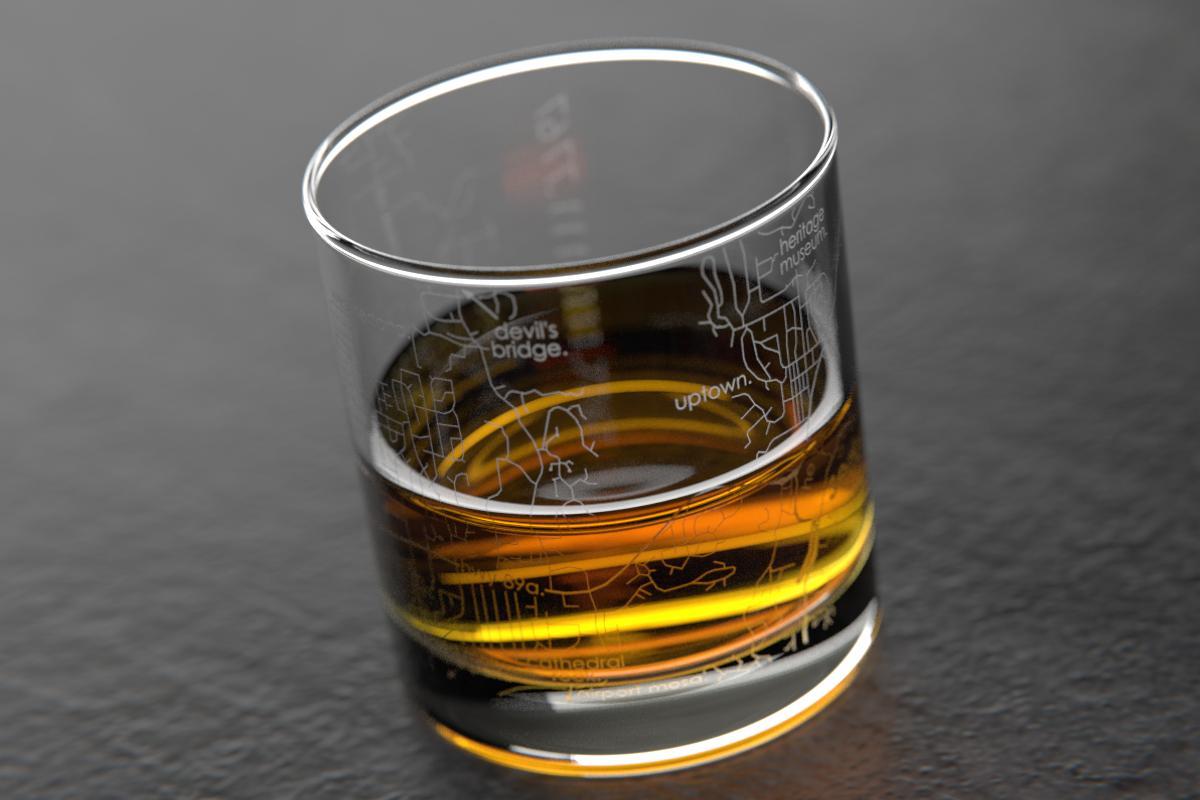 Sedona AZ Map Rocks Glass