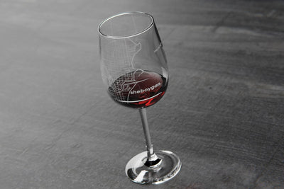 Home Town Map Stemmed Wine Glass