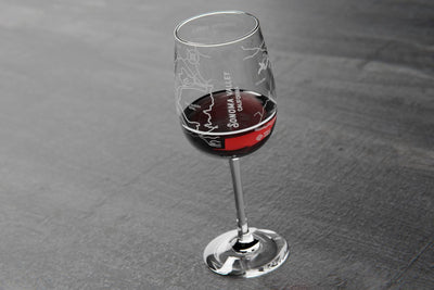 Sonoma Valley Region Map Stemmed Wine Glass