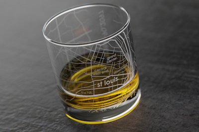 St. Louis Map Rocks Glass